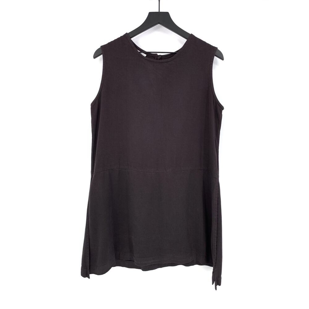 BRYN WALKER Sleeveless Top w/Side Slit Brown M/L